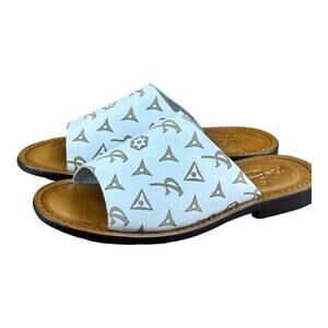 Re Ferdinando Vero Cuoio Men's white Leather Slides sandal shoes